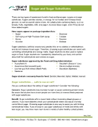 Sugar and Sugar Substitutes
