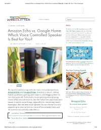 Amazon Echo Vs. Google Home: Which Voice Controlled Speaker Is Best for You? | the Wirecutter