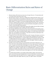 Basic Differentiation Rules and Rates of Change