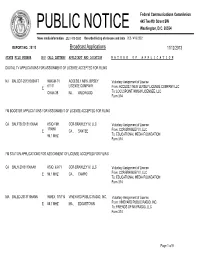 Broadcast Applications 11/12/2013