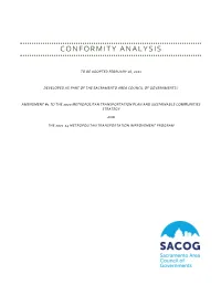 Conformity Analysis 2021 MTIP and Amendment #1 to MTIP