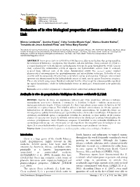 Evaluation of in Vitro Biological Properties of Senna Occidentalis (L.) Link