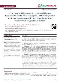 (HER2/Neu) Status of Breast Carcinoma and Their Correlation with Clinico-Pathological Parameters