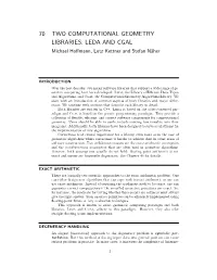 LEDA and CGAL Michael Hoﬀmann, Lutz Kettner and Stefan N¨Aher