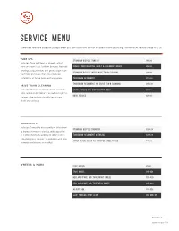Service Menu
