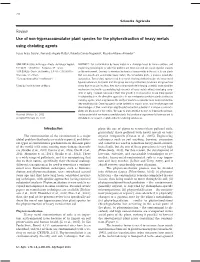 Use of Non-Hyperaccumulator Plant Species for the Phytoextraction of Heavy Metals Using Chelating Agents