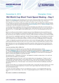 ISU World Cup Short Track Speed Skating – Day 2