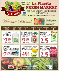 Manager's Specials