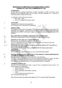 MINUTES of the MEETING of STITHIANS PARISH COUNCIL TUESDAY 20Th JULY 2021 COMMENCING at 7Pm