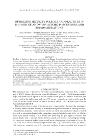 Optimizing Security Policies and Practices in the Port of Antwerp: Actors’ Perceptions and Recommendations