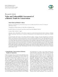 Value and Vulnerability Assessment of a Historic Tomb for Conservation