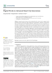 Digital Divide in Advanced Smart City Innovations