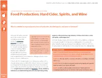 Hard Cider, Spirits, and Wine