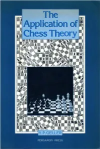 The Application of Chess Theory PERGAMON RUSSIAN CHESS SERIES