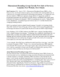 Dimensional Branding Group Unveils New Suite of Services; Launches New Website, New Clients