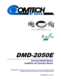 DMD-2050E Universal Satellite Modem Installation and Operation Manual