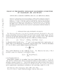 Proof of the Elliptic Expansion Moonshine Conjecture of C\U {A} Ld