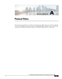 Appendix a Protocol Filters