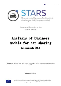D3.1 Analysis of Business Models for Car Sharing