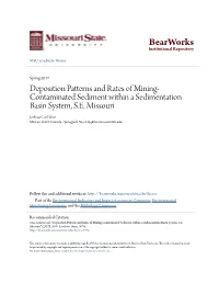 Deposition Patterns and Rates of Mining-Contaminated Sediment Within a Sedimentation Basin System, S.E