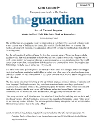 Genie Case Study Excerpts from an Article in the Guardian