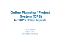 OPS) for SRP’S / Flash Appeals