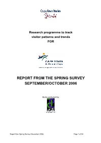 Report from the Spring Survey September/October 2006