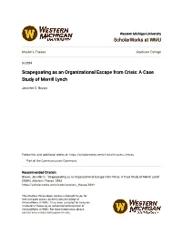 Scapegoating As an Organizational Escape from Crisis: a Case Study of Merrill Lynch