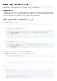 SNMP Trap - Firewall Rules