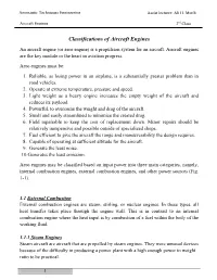 Classifications of Aircraft Engines