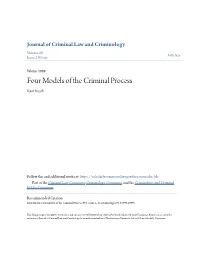 Four Models of the Criminal Process Kent Roach