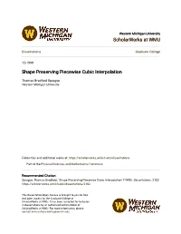 Shape Preserving Piecewise Cubic Interpolation