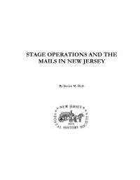 Stage Operations and the Mails in New Jersey