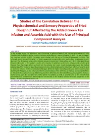 Studies of the Correlation Between the Physicochemical and Sensory