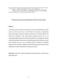 The Case of Jeremy Corbyn Abstract In