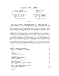 The Evolution of Lisp