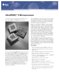 Ultrasparctm II Microprocessor