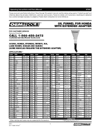 CALL 1-866-458-2472 Customerservice@Oem-Tools.Com