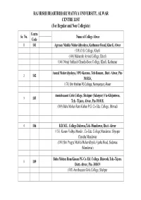 Centre List by Code