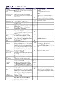 Eurexotc Clear Product List Attribute Attribute Definition Example Remark Additional Payments Fees Or Other Payments Defined at Contract Conclusion