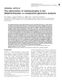 Evolution of Methanotrophy in the Beijerinckiaceae&Mdash