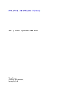 Evolution—The Extended Synthesis