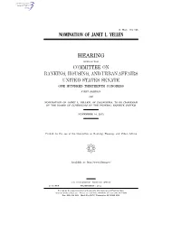 Nomination of Janet L. Yellen