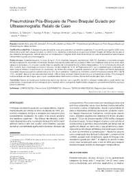 Pneumothorax Post Brachial Plexus Block Guided by Ultrasound