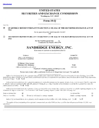 SANDRIDGE ENERGY, INC. (Exact Name of Registrant As Specified in Its Charter) ______
