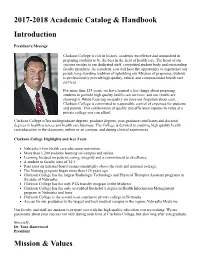 2017-2018 Academic Catalog & Handbook Introduction Mission