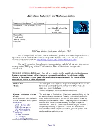 2020 Career Development Event Rules and Regulations Regulations