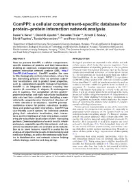 A Cellular Compartment-Specific Database for Protein–Protein Interaction Network Analysis Daniel V