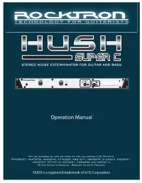 HUSH Super C Manual 2005.Pmd