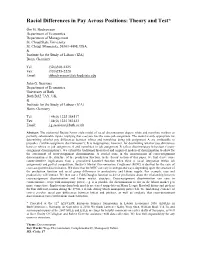 Racial Differences in Pay Across Positions: Theory and Test*
